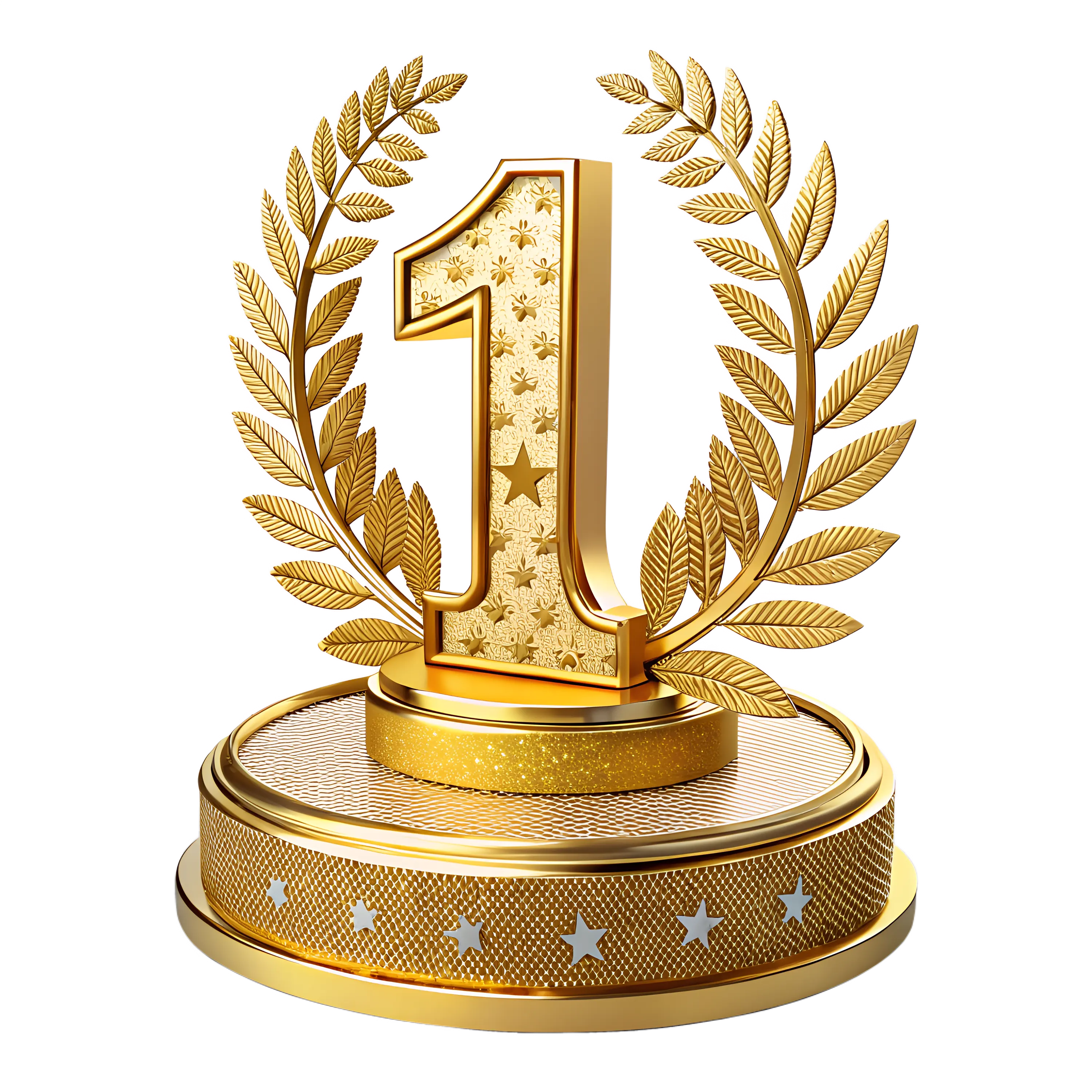 Number 1 trophy badge